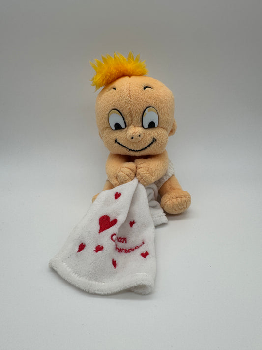 Mensch Baby mit Glückwunsch und Saugnapf